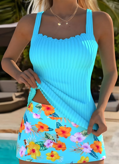 Daniella | Tropical Print Tankini Set