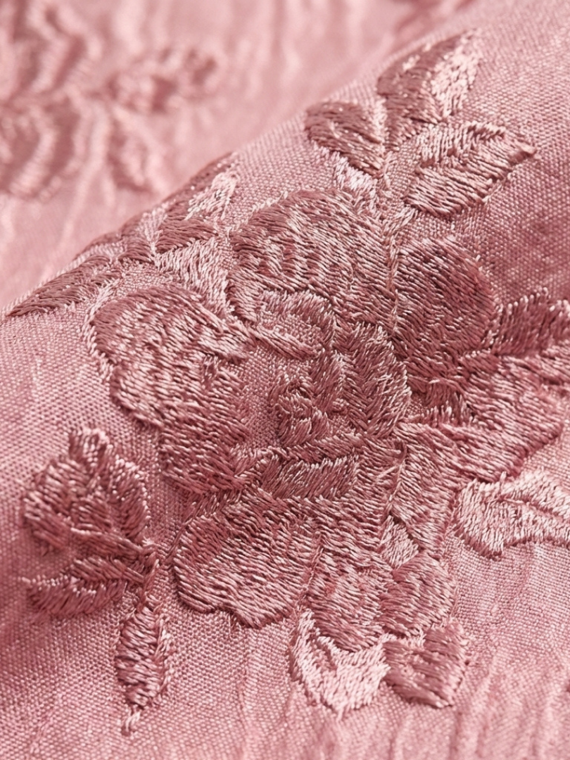 Xanthea | Short Sleeve Belted Floral Textured Maxi Shirt Dress