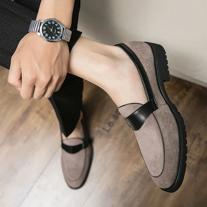 Maurice Allard Buckle Strap Leather Loafers