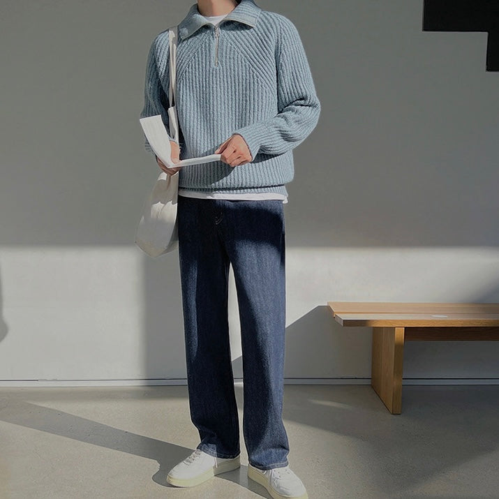 Kenneth | Quarter-Zip Azure Pullover